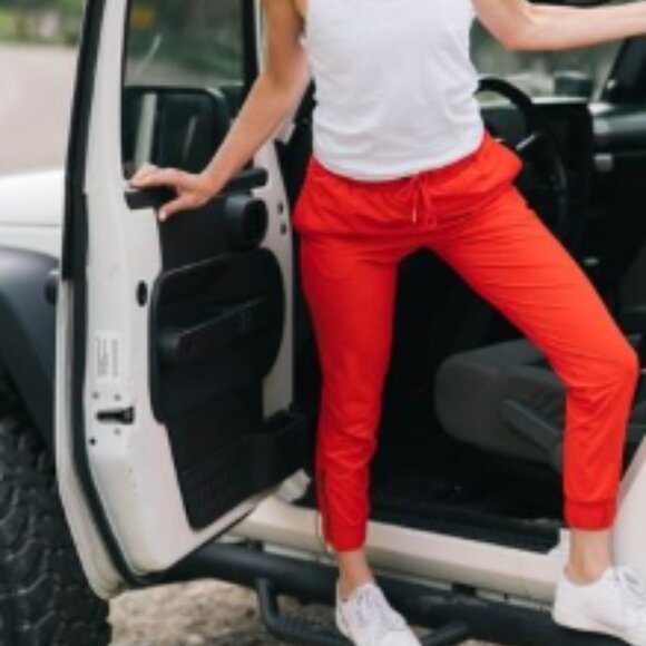 ZYIA Pants - Zyia Everywhere Zipper Joggers Pants Red size Large